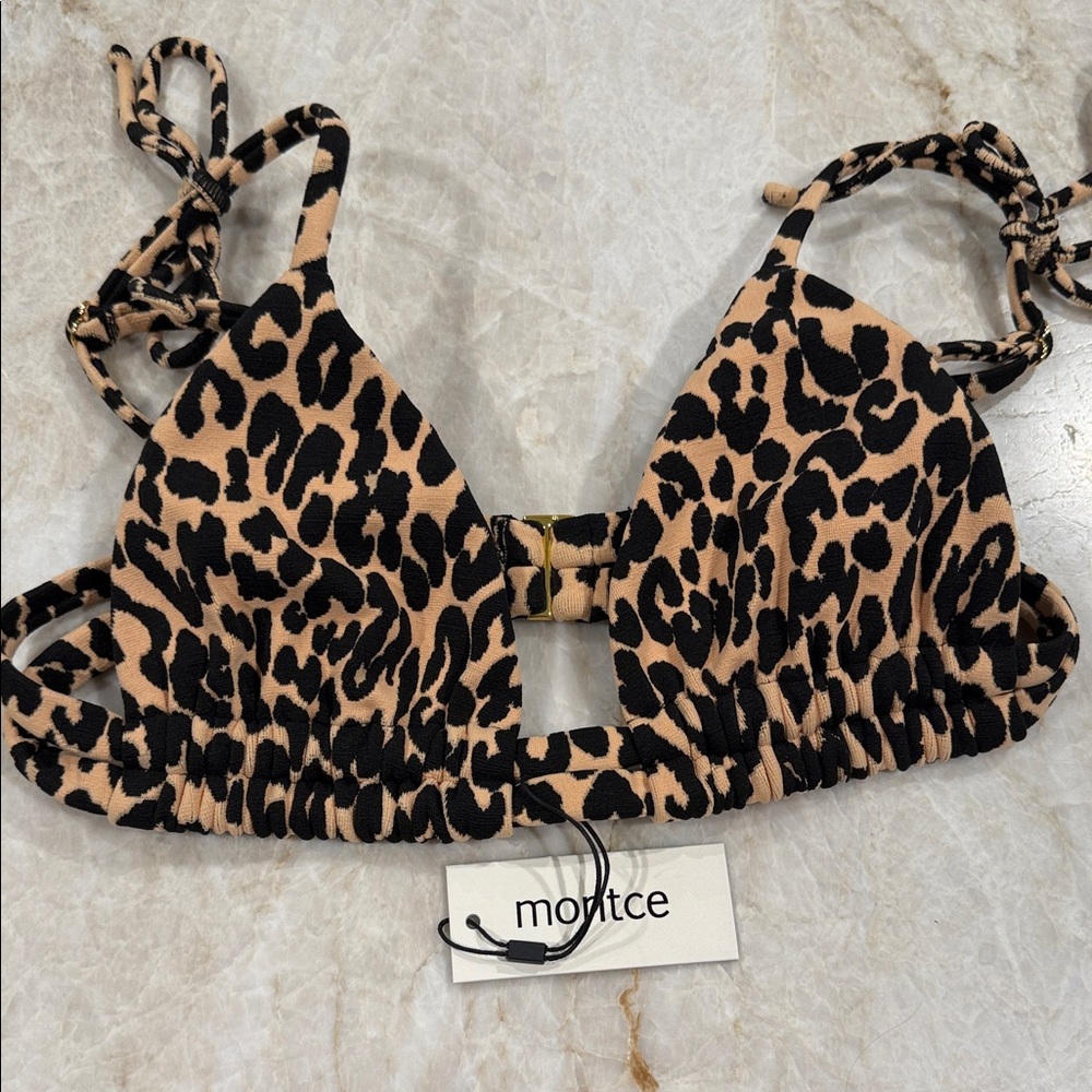 Montce Leopard Print Bikini Top